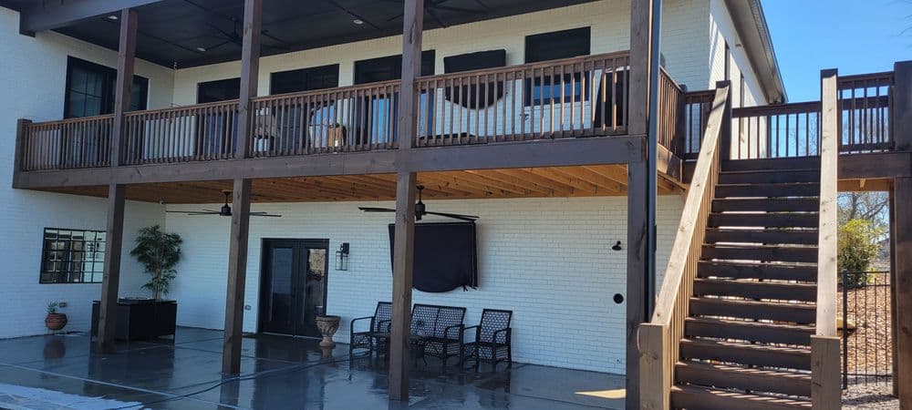 Large Deck and Aluminum Fence Installation image