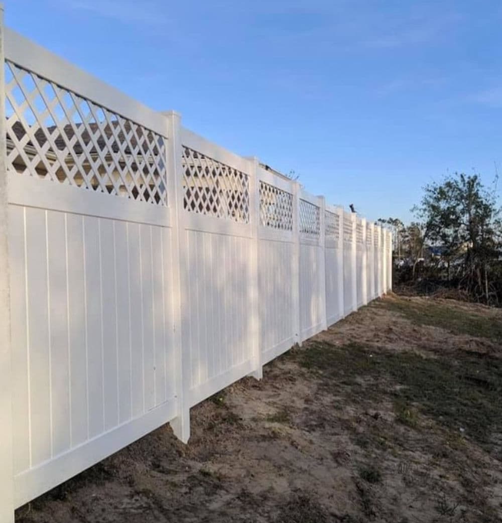Project Custom White Vinyl Fence with Lattice Accent image